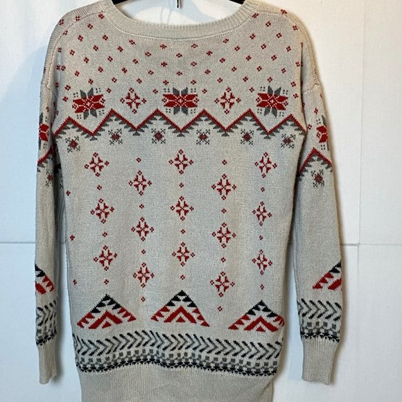 Mossimo Ivory Polar Bear Snow Flake Crew Neck  Sweater XS - Picture 2 of 10